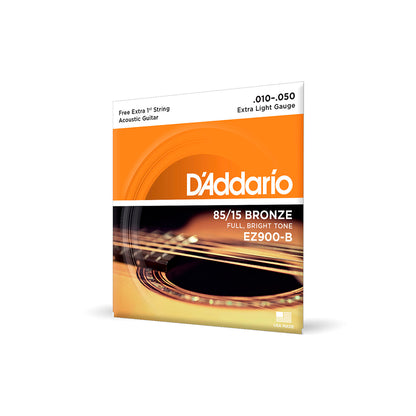 Cordas Para Violão Aço D Addario Bronze 85/15 Ez900-b .010-.050 Com Corda Extra Pl010 [F108]