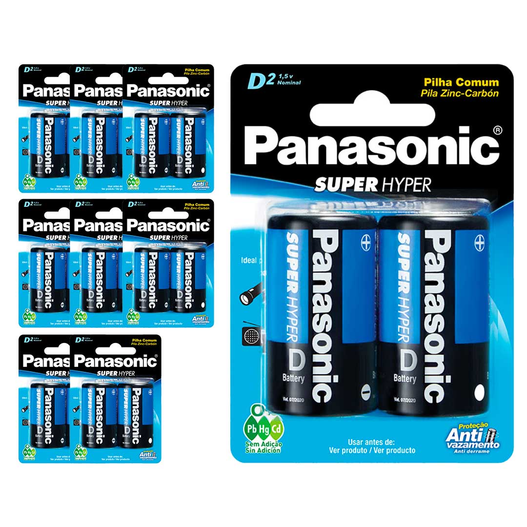 18 Pilhas Comum D Panasonic (9 Cart)