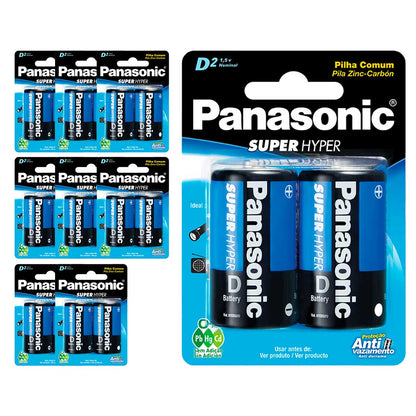 18 Pilhas Comum D Panasonic (9 Cart)