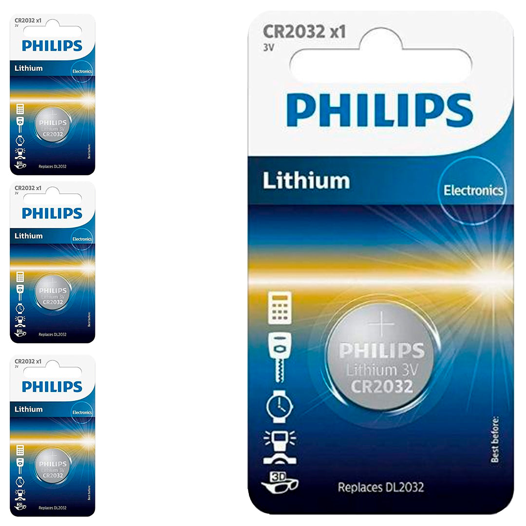 04 Baterias CR2032 Philips (4  Cart)