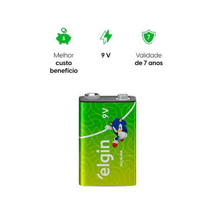 Bateria Alcalina 9v Elgin Cartela 01 Unidade [F108]