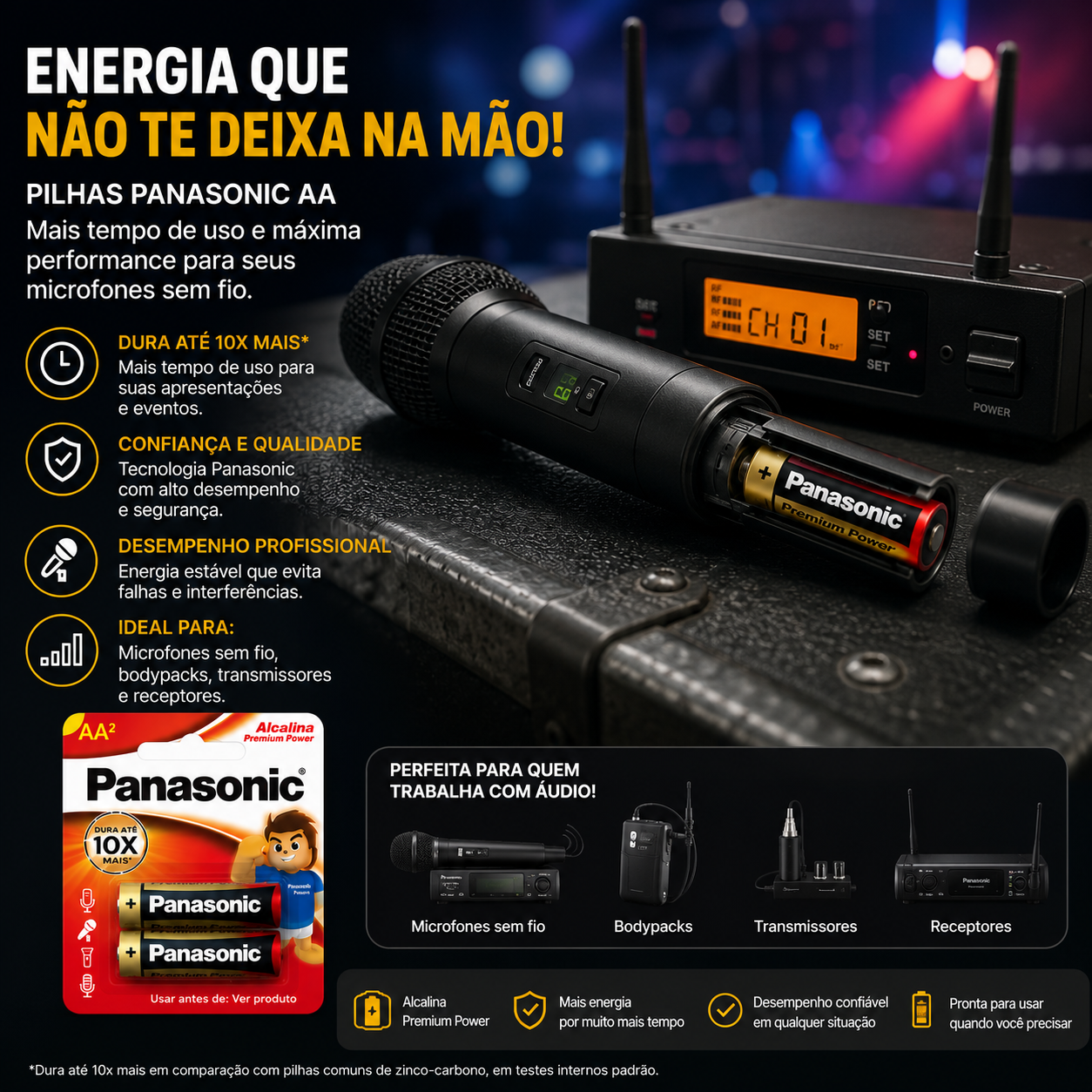 PILHA ALCALINA AA PANASONIC C/ 20 UNIDADES