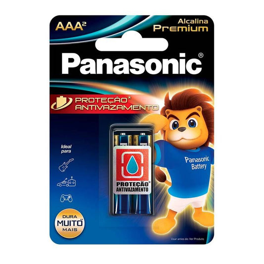 24 Pilhas Alcalinas Premium AAA Panasonic (12 Cartelas C/2 Un)
