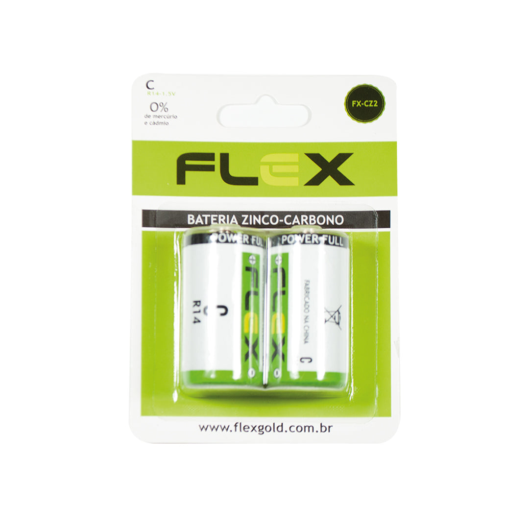 Pilha C Comum Flex 02 Unidades Fx-cz2 [F108]