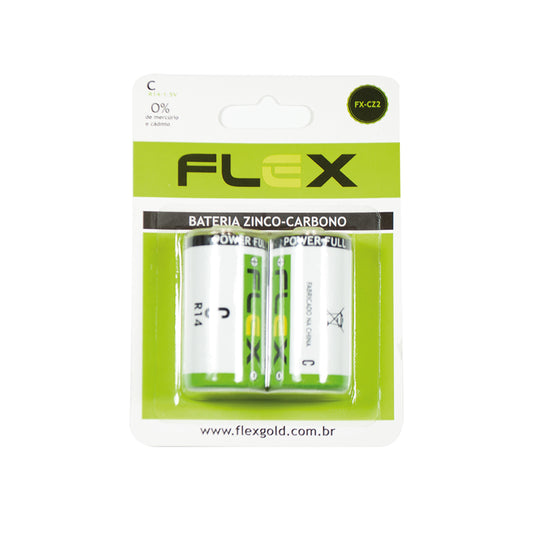 Pilha C Comum Flex 02 Unidades Fx-cz2 [F108]