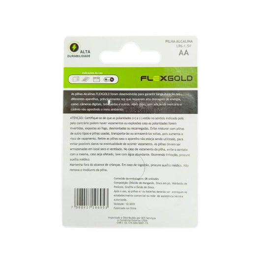 Pilha Aa Alcalina ( Cart. C/ 8 Un )  Flex Fx-aak8 [F108]