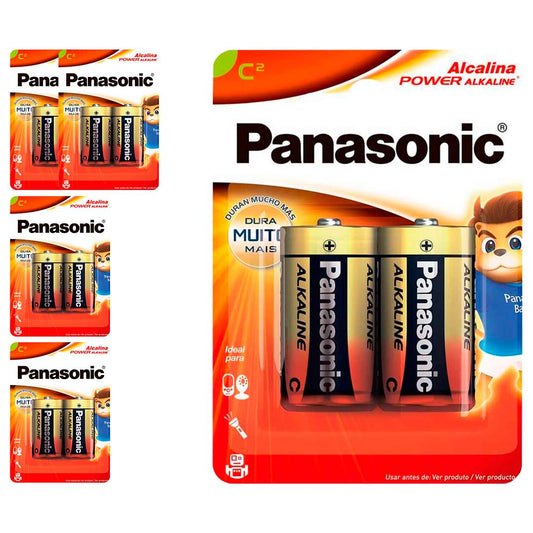 10 Pilhas Alcalinas C Panasonic (5  Cart)