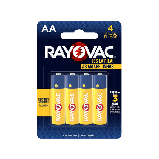Pilha Zinco Aa4 Rayovac Amarelinhas Cartela Com 04 Unidades [F108]