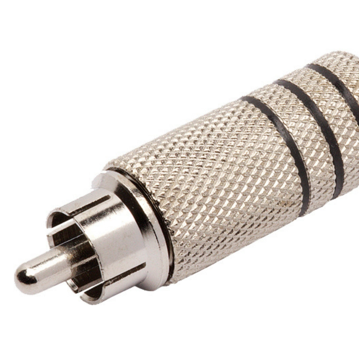 Conector Linha Rca Macho Metal Niquel Preto Storm 10 Unidades [F108]