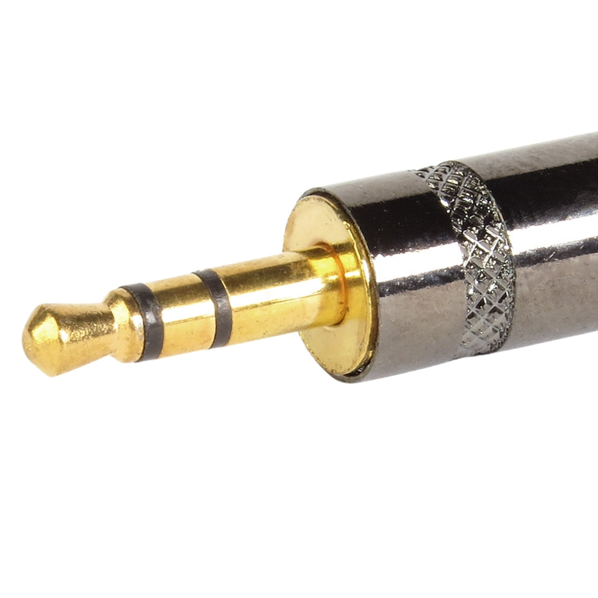 Conector P2 Stereo Metal Preto Gold Storm 10 Unidades [F108]