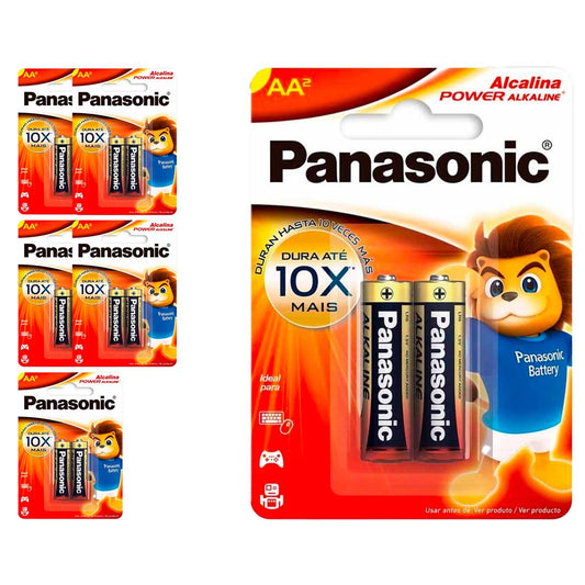 12 Pilhas Alcalinas Aa Panasonic (6 Cart)