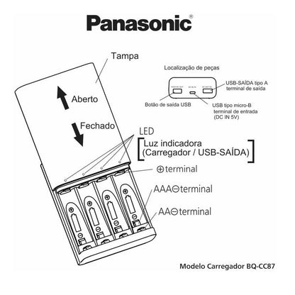 Carregador Panasonic Eneloop Pro Bq-cc87 [F108]