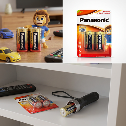 6 Pilhas Alcalinas C Panasonic (3  Cart)