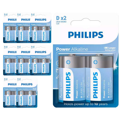 18 Pilhas Alcalinas D Philips (9  Cart)