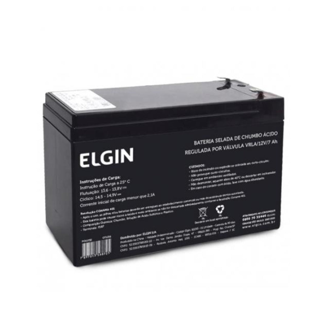 Bateria Selada De Chumbo Vrla 12v 7ah Elgin [F108]