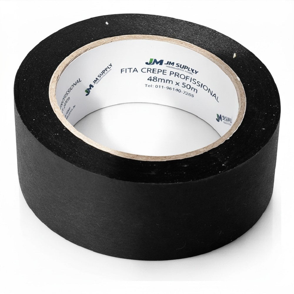 KIT COM 2 FITAS CREPE PRETAS 48MM X 50M
