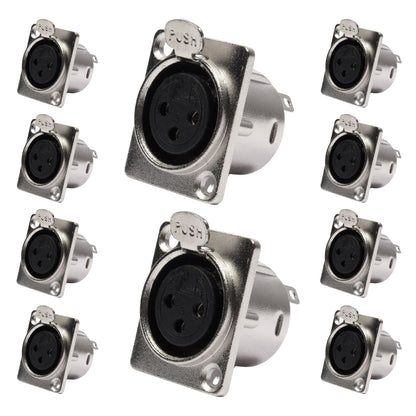 Conector Painel Xlr Fêmea 3 Polos Storm 10 Unidades [F108]