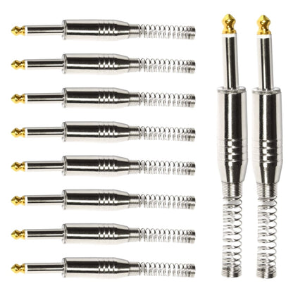 Conector P10 Macho Linha Mono Com Mola Espacada Ponta Gold Baquelite Storm 10 Unidades [F108]