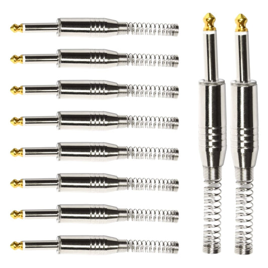 Conector P10 Macho Linha Mono Com Mola Espacada Ponta Gold Baquelite Storm 10 Unidades [F108]