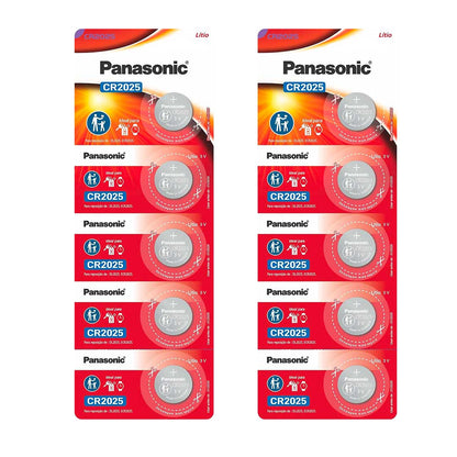 10 Baterias Cr2025 Panasonic (2 Cart)