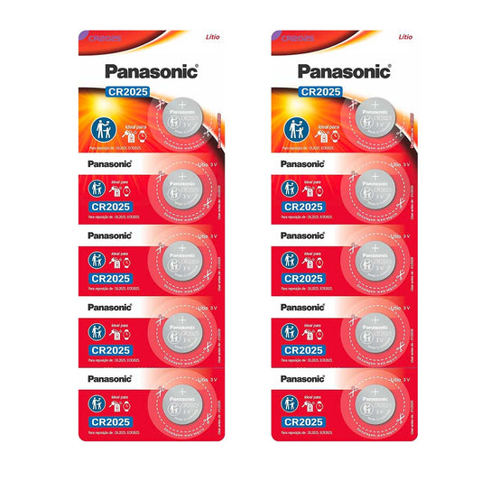 10 Baterias Cr2025 Panasonic (2 Cart)