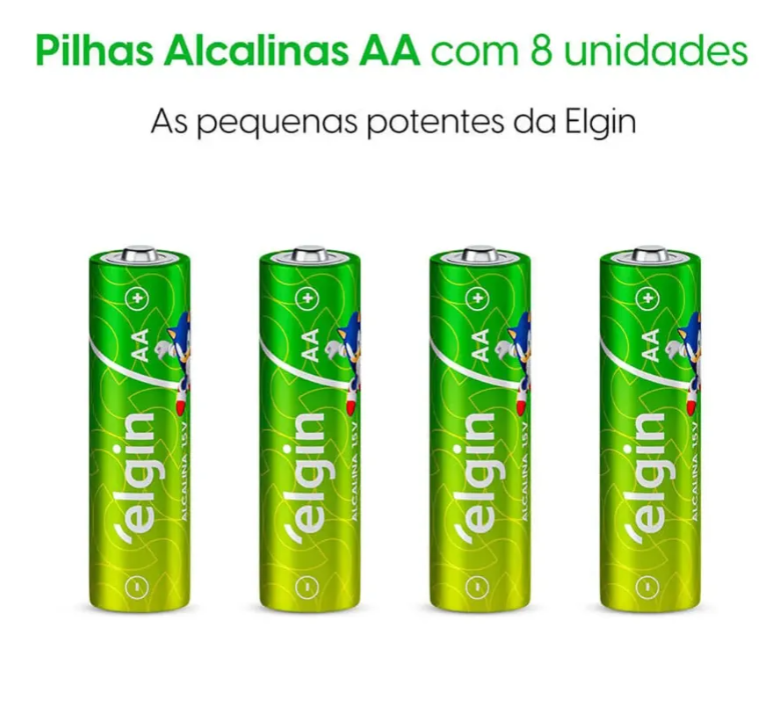 Pilha Alcalina Aa Elgin Pacote Promocional Pague 7 Leve 8 [F133]