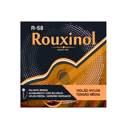 Encordoamento Violão R-58 Nylon Cristal Prateada Rouxinol [F108]