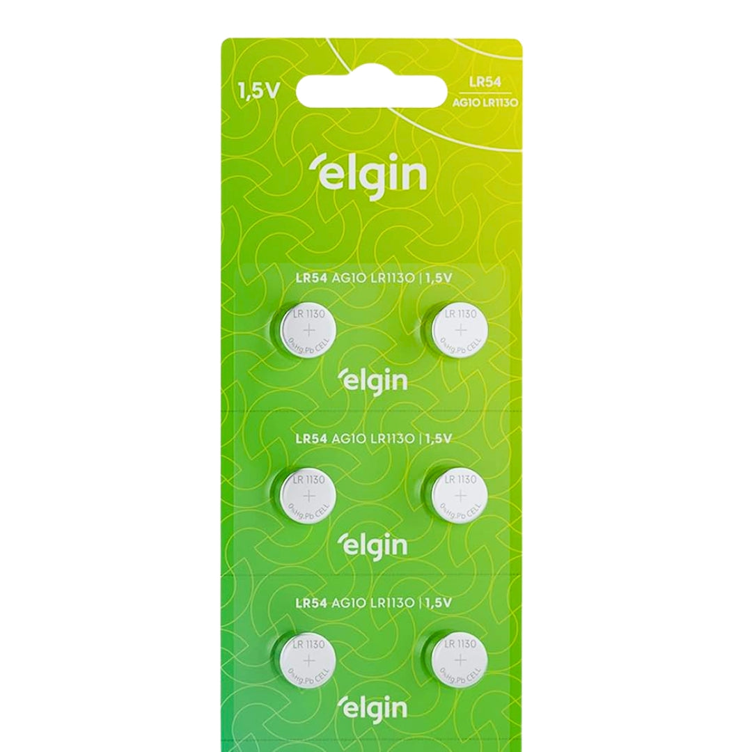 10 Baterias Alcalinas Ag10 Lr1130 Lr54 Elgin [F108]