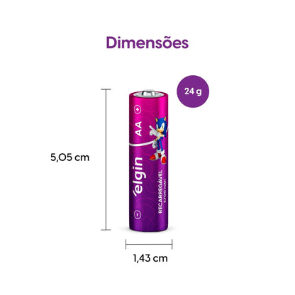 Pilha Recarregável Elgin Aa 2700mah Blister Com 04 Unidades [F108]