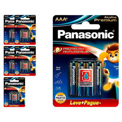 36 Pilhas Alcalinas Premium Aaa Panasonic (6 Cart)