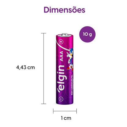 Aaa 1000 Mah Pilha Recarreg.elgin Blist4 [F108]