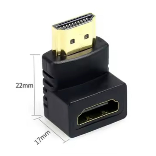 Adaptador Hdmi Macho Para Hdmi Fêmea Gold 90 Graus Storm [F108]