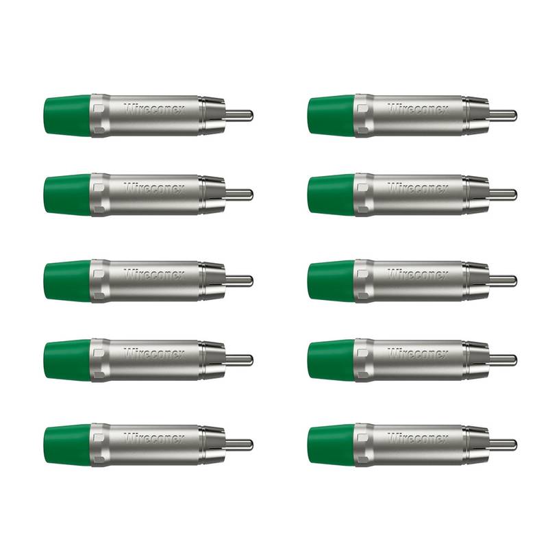 Plug Rca Macho Nickel Verde 10 Un Wireconex [F108]