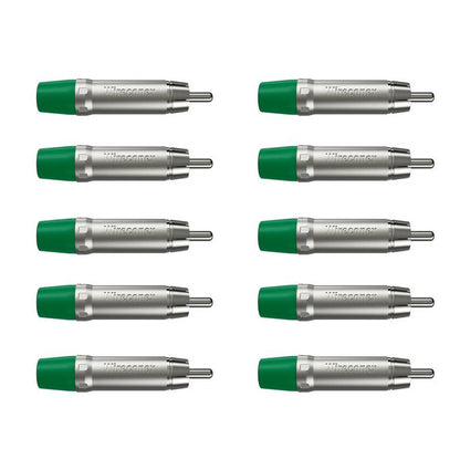 Plug Rca Macho Nickel Verde 10 Un Wireconex [F108]