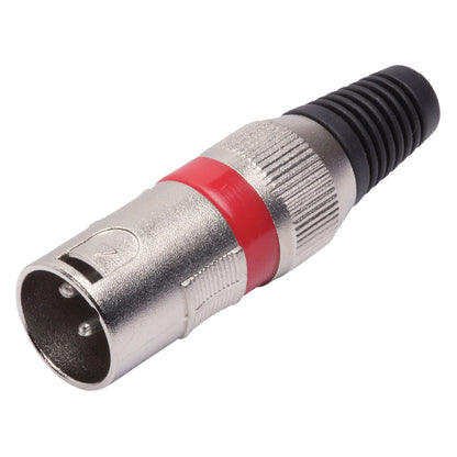 Conector Xlr Macho Linha Vermelho Metalico Storm 05 Unidades [F108]