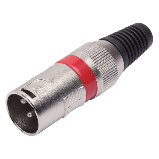 Conector Xlr Macho Linha Vermelho Metalico Storm 05 Unidades [F108]