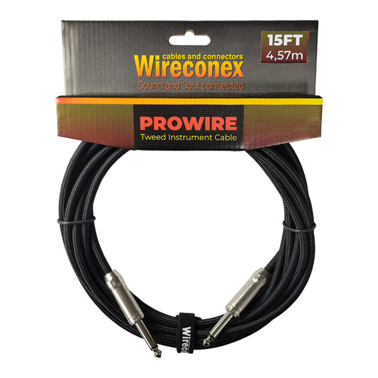 Cabo P10 Prowire Tweed Preto 4,57m (15ft) Wireconex [F108]