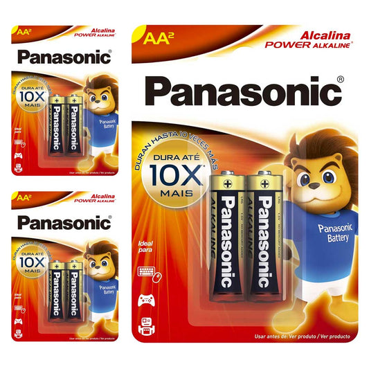 6 Pilhas Alcalinas Aaa Panasonic (3 Cart)
