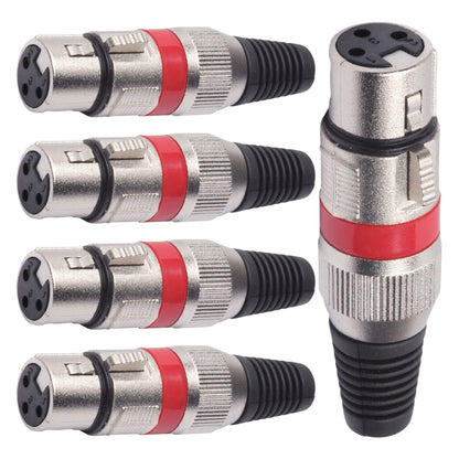 Conector Xlr Femea Linha Vermelho Corpo Metalico Storm 05 Unidades [F108]