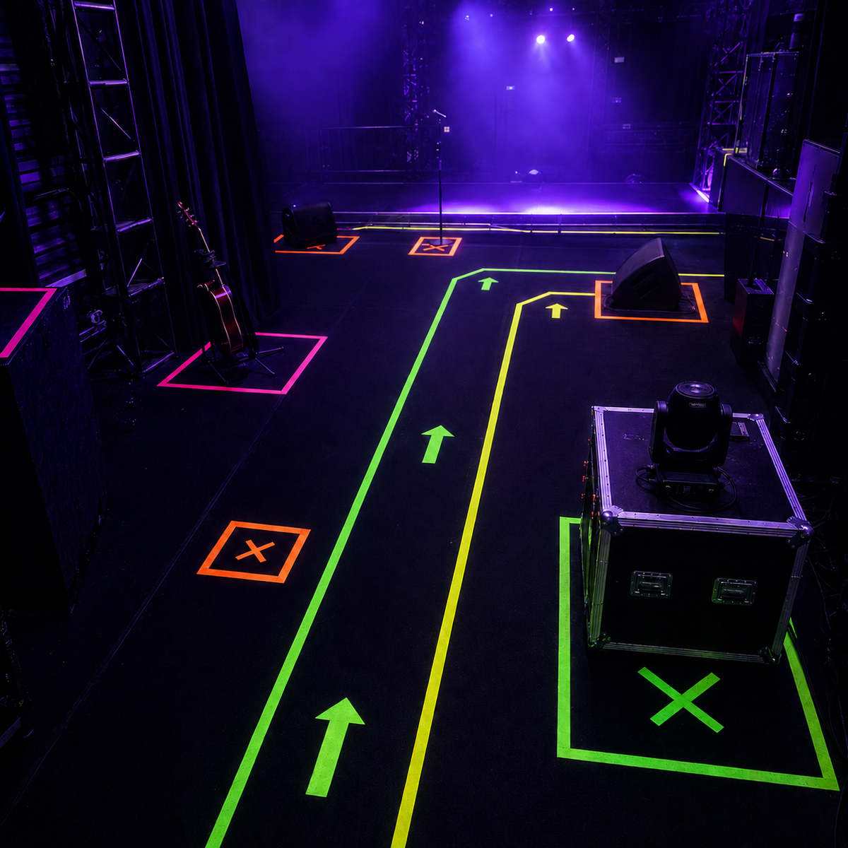 KIT COM 4 FITAS CREPE FLUORESCENTES NEON – 18mm x 50 METROS CADA