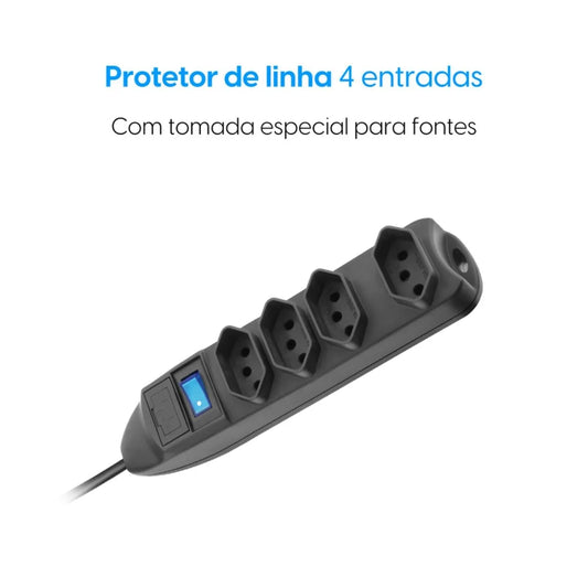Protetor De Linha 4 Tom. 2p+t Cabo 1,5m Elgin [F108]