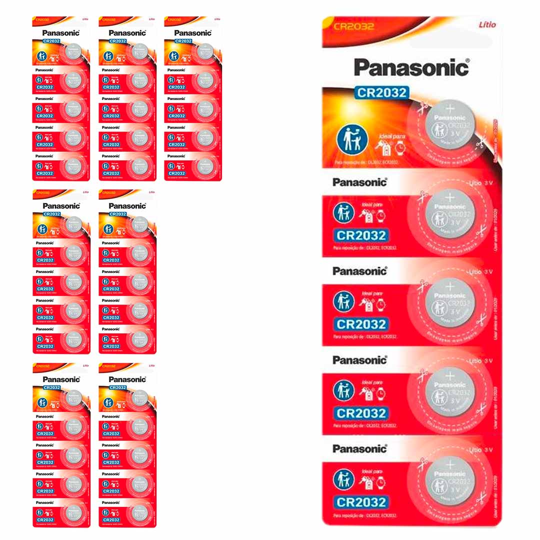 40 Baterias Cr2032 Panasonic (8 Cart)