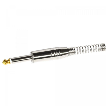 Conector P10 Macho Linha Mono Com Mola E Ponta Gold Storm 10 Unidades [F108]