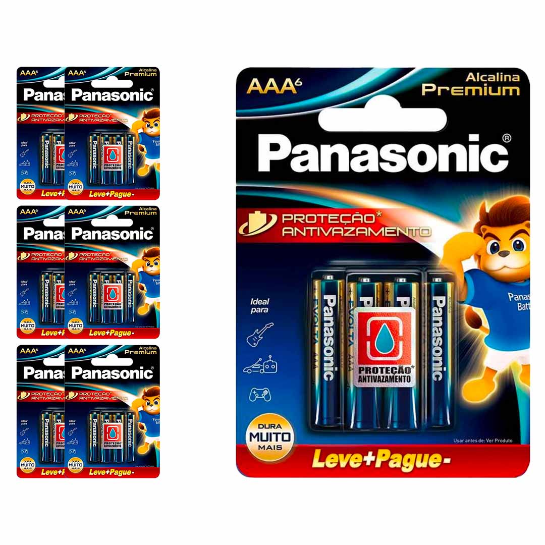 42 Pilhas Alcalinas Premium Aaa Panasonic (7 Cart)