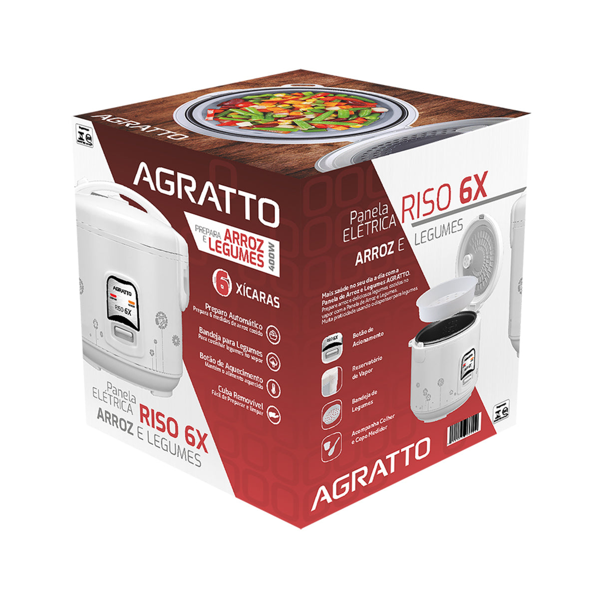 Panela De Arroz Riso Pa6x 127v Agratto [F108]