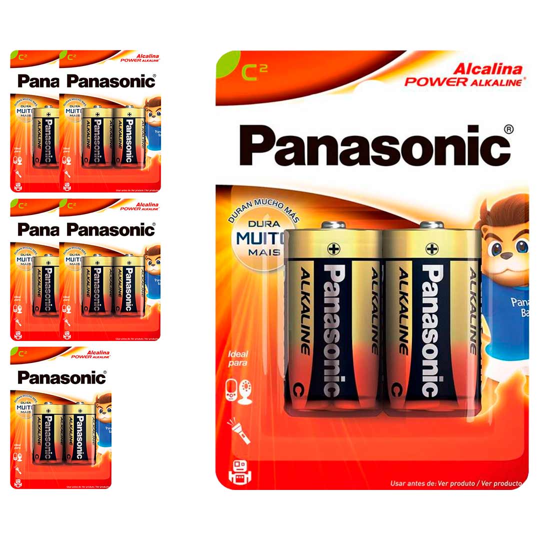 12 Pilhas Alcalinas C Panasonic (6  Cart)
