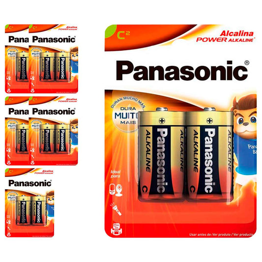 12 Pilhas Alcalinas C Panasonic (6  Cart)