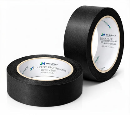 KIT COM 2 FITAS CREPE PRETAS 48MM X 50M