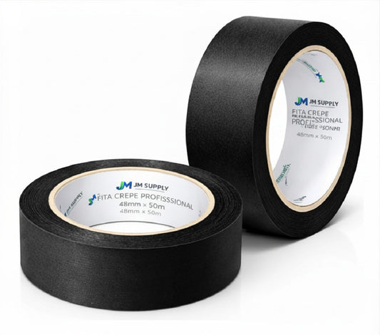 KIT COM 2 FITAS CREPE PRETAS 48MM X 50M
