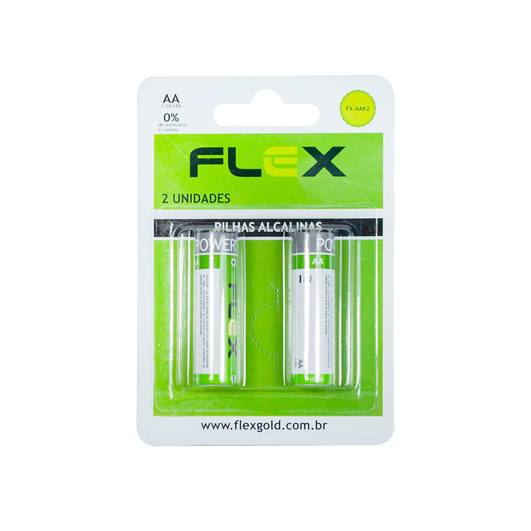 Pilha Alcalina Aa 02 Unidades Flex Fx-aak2 [F108]